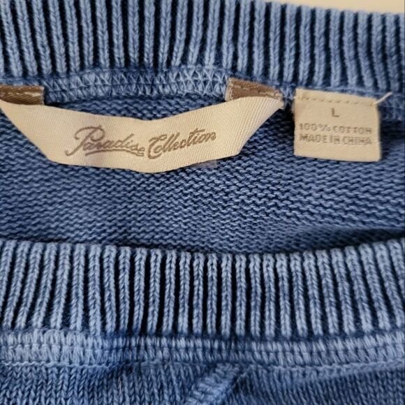PARADISE COLLECTION 100% Cotton Lightweight Island Wash Crewneck Sweater - Picture 2 of 11